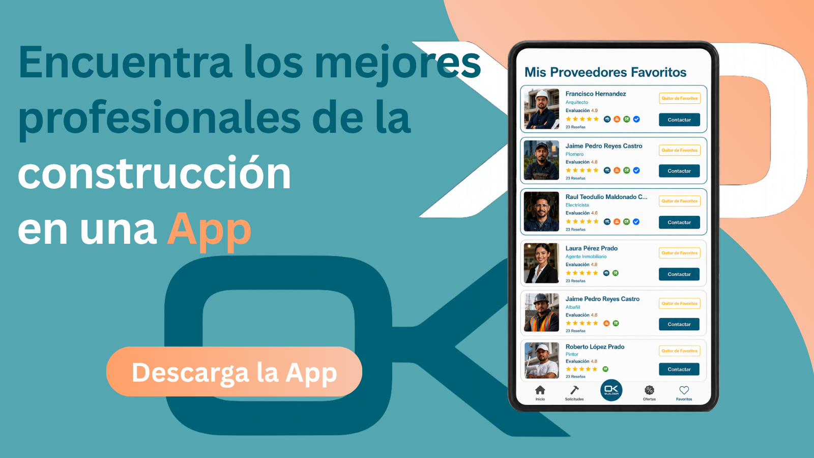OK Builder, disponible en App Store y Google Play